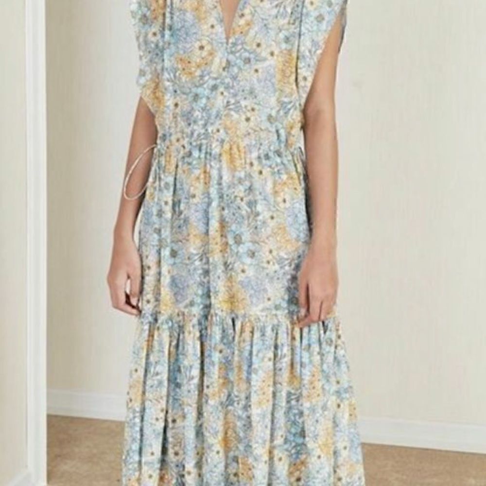 NWTs Magali Pascal Silk Jardin Tiered Midi Dress - Picture 3 of 5
